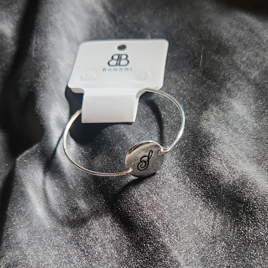 Silver Bracelet With Engraved S Charm